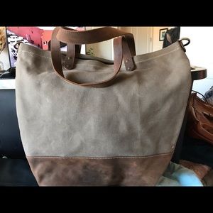 Kilo canvas tote with leather trim